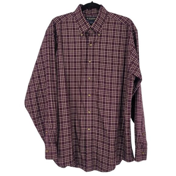 Brooks Brothers Men's 100% Cotton Red Plaid Non Iron Button Shirt Size Large - Picture 1 of 3